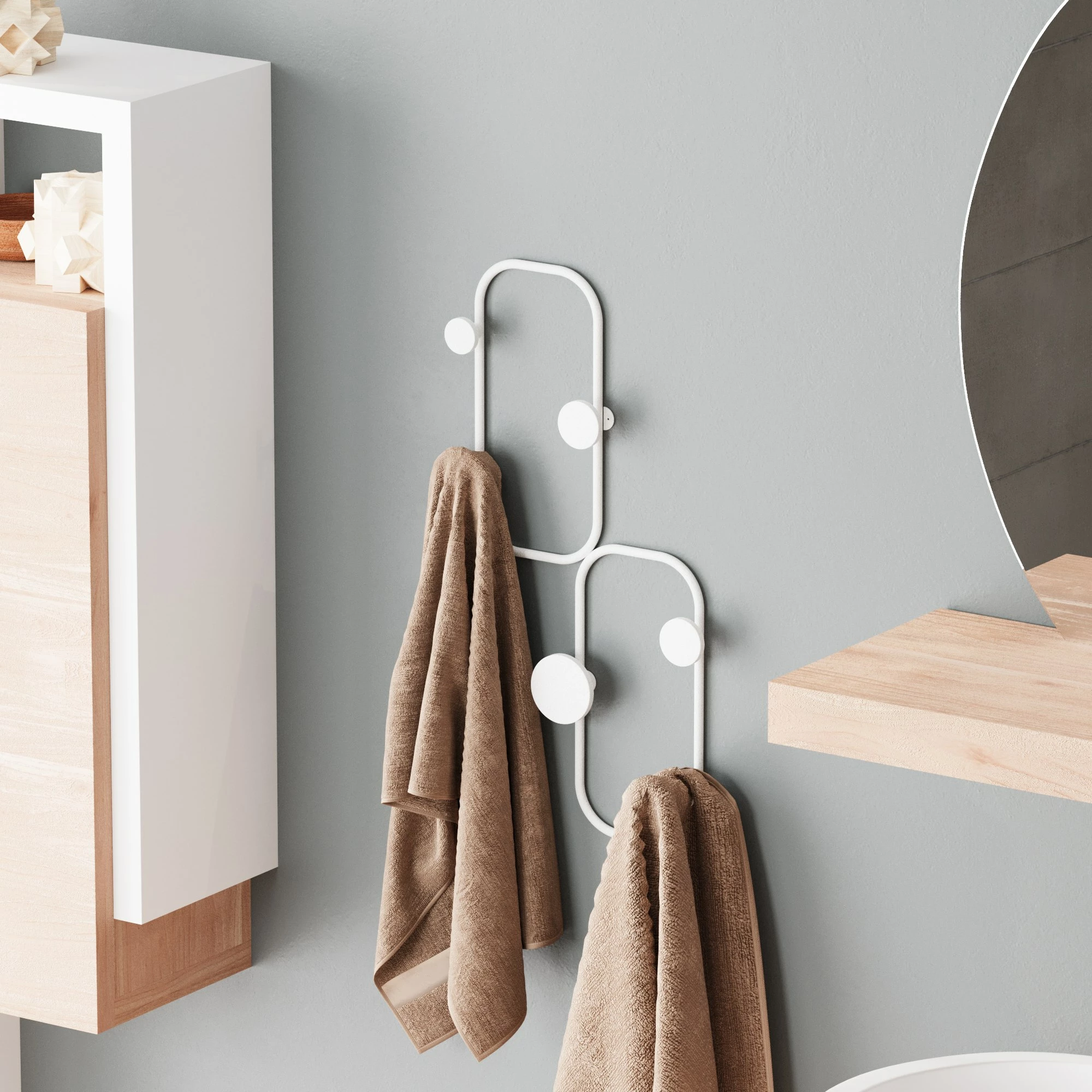 Varëse muri metalike Wallity, model buburreci, e bardhë