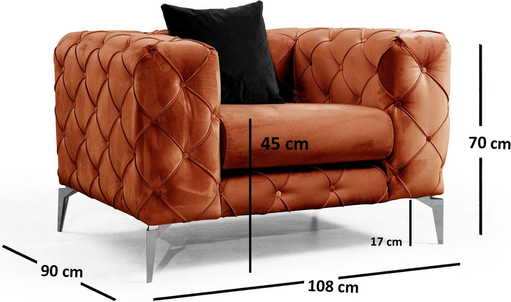 Karrige Wing Como, portokalli, Atelier del Sofa