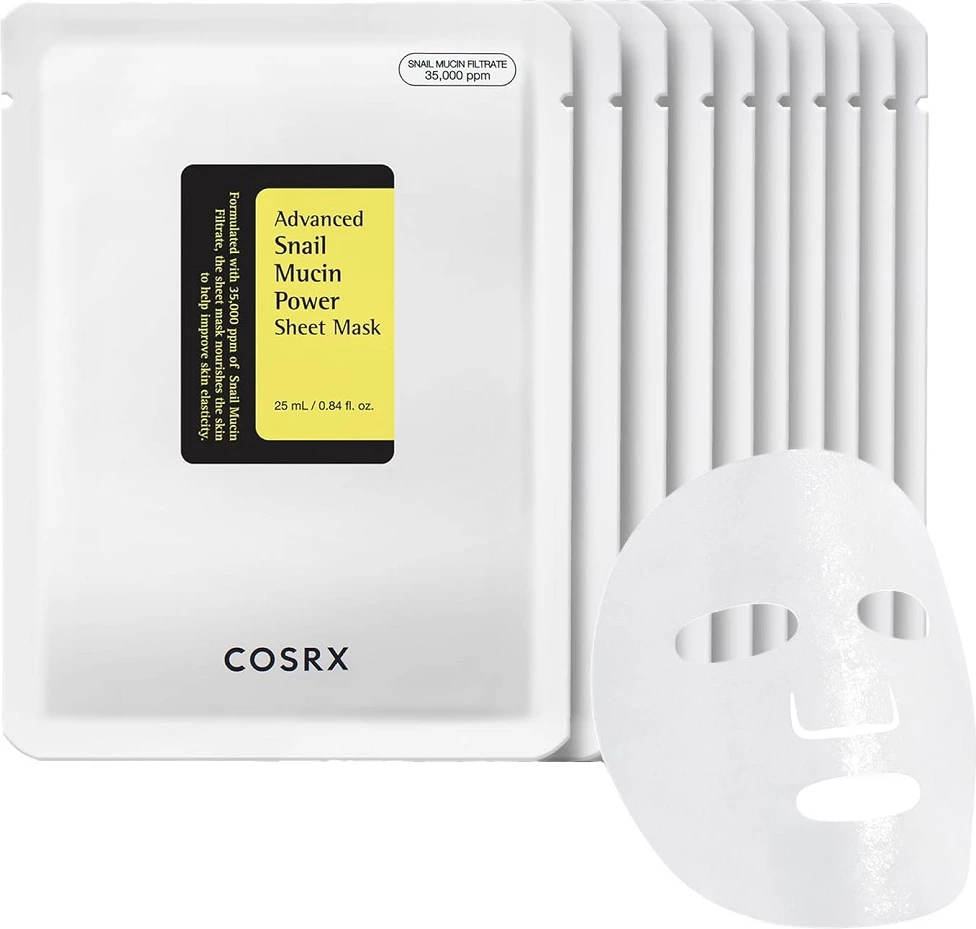 Maskë fytyre për femra COSRX Advanced Snail Mucin Power Sheet Mask, 10 copë