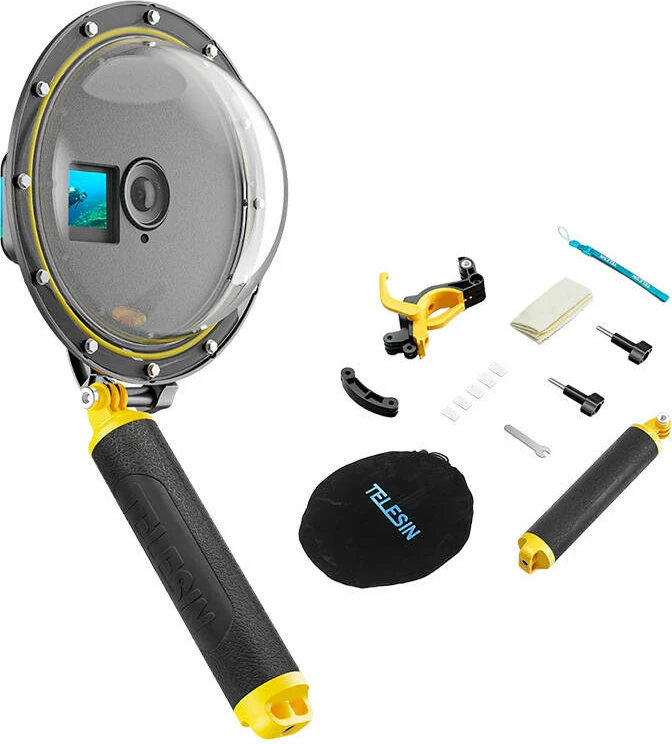 Kasë dome port Telesin OA-DMP-001 për DJI Action 3/4, efekt 50/50, deri 30m, me aksesorë