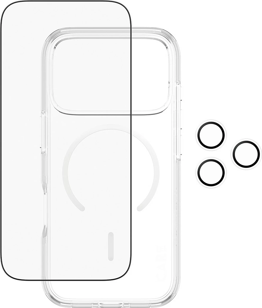 Mbështjellës PanzerGlass CARE 3-in-1 Flagship Explorer Bundle për iPhone 17 Pro transparent