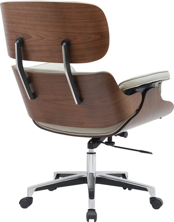 Karrige menaxheri për zyre Kobane, ngjyrë bezhë, bazë kromi, 84x75x113.5cm