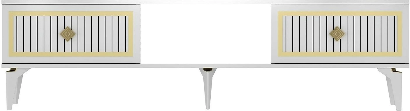 Komodë TV Hanah Home, Nil, e bardhë dhe e artë