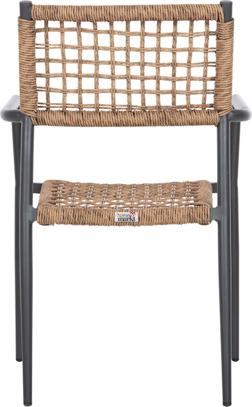 Karrige TRILAN FH6044.03 alumini në ngjyrë antraciti-sintetik ratan në ngjyrë natyrale 57x59x85Hcm