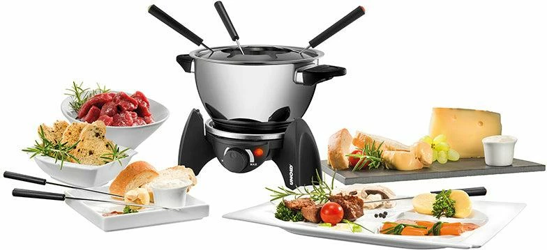 set fondue elektrik UNOLD 48615 0.8 L 6 persona 500W inoks, e zezë