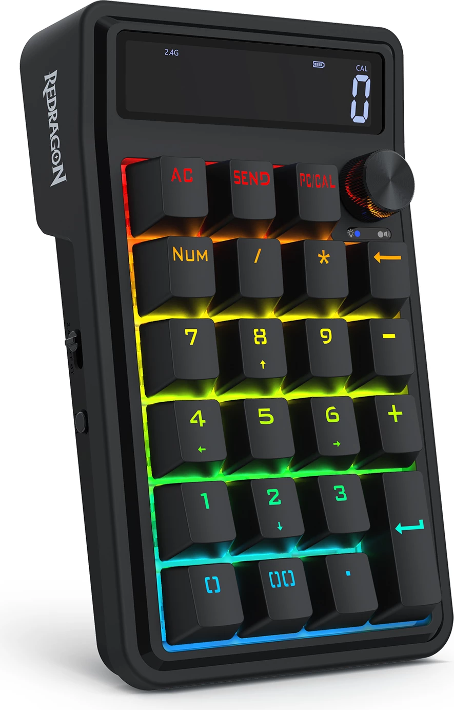Tastierë numerike mekanike Redragon Cove K733, 22 tasta, USB-C/2.4G/Bluetooth, RGB, e zezë