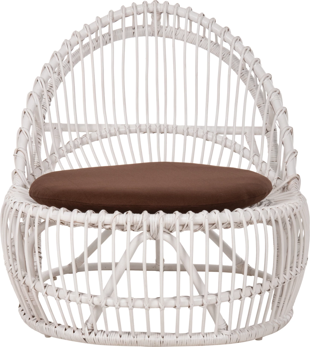 Karrige për krahë ENTROPY FH9840.02, rattan, ngjyrë bardhë-kafe, jastëk, 80x97x85H cm