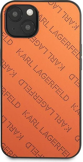 Mbështjellës Karl Lagerfeld Perforated Allover për iPhone 13/14/15, 6.1", Portokalli