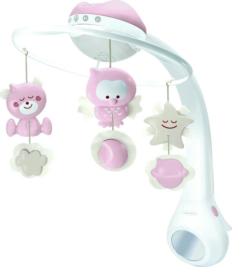 Karusel muzikor 3-në-1 Infantino, B-kids, 150302050, Powder pink, për foshnje