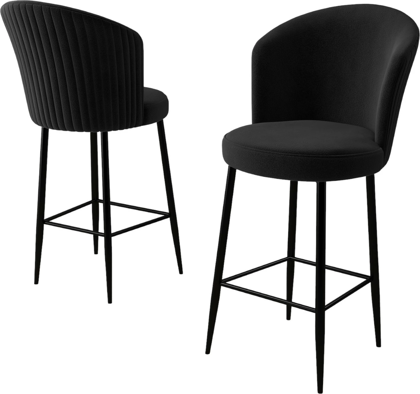 Set karrigesh për bar (6 copë), Hanah Home, Fora, e zezë