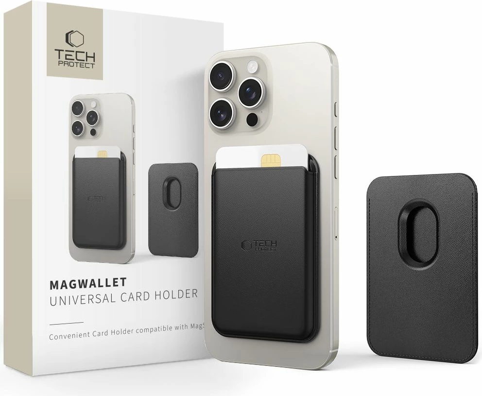 Mbështjellës kartelash Tech-Protect MagWallet me MagSafe, i zi
