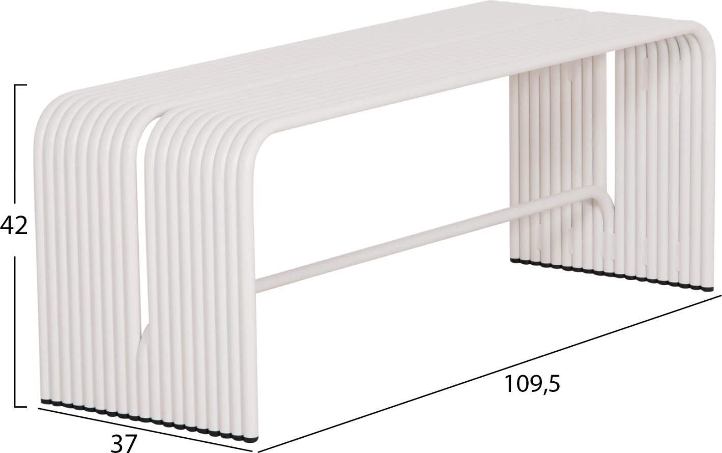 Stol dyvendësh INTREPID, alumin i bardhë, FH6327.02, 109.5x37x42cm
