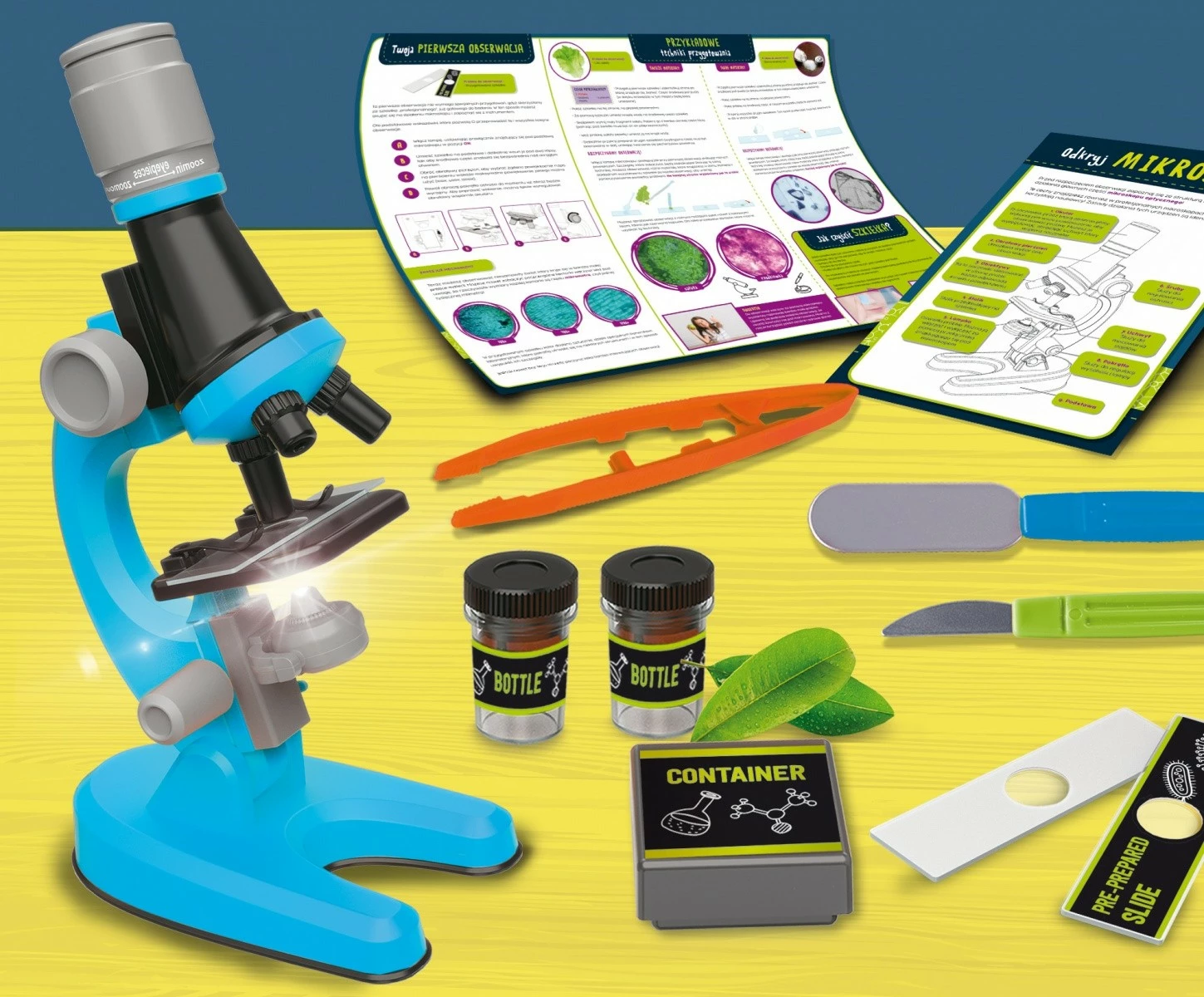 Mikroskop Lisciani I’m a Genius, set edukativ, plastikë, zmadhim deri 1200x, për fëmijë