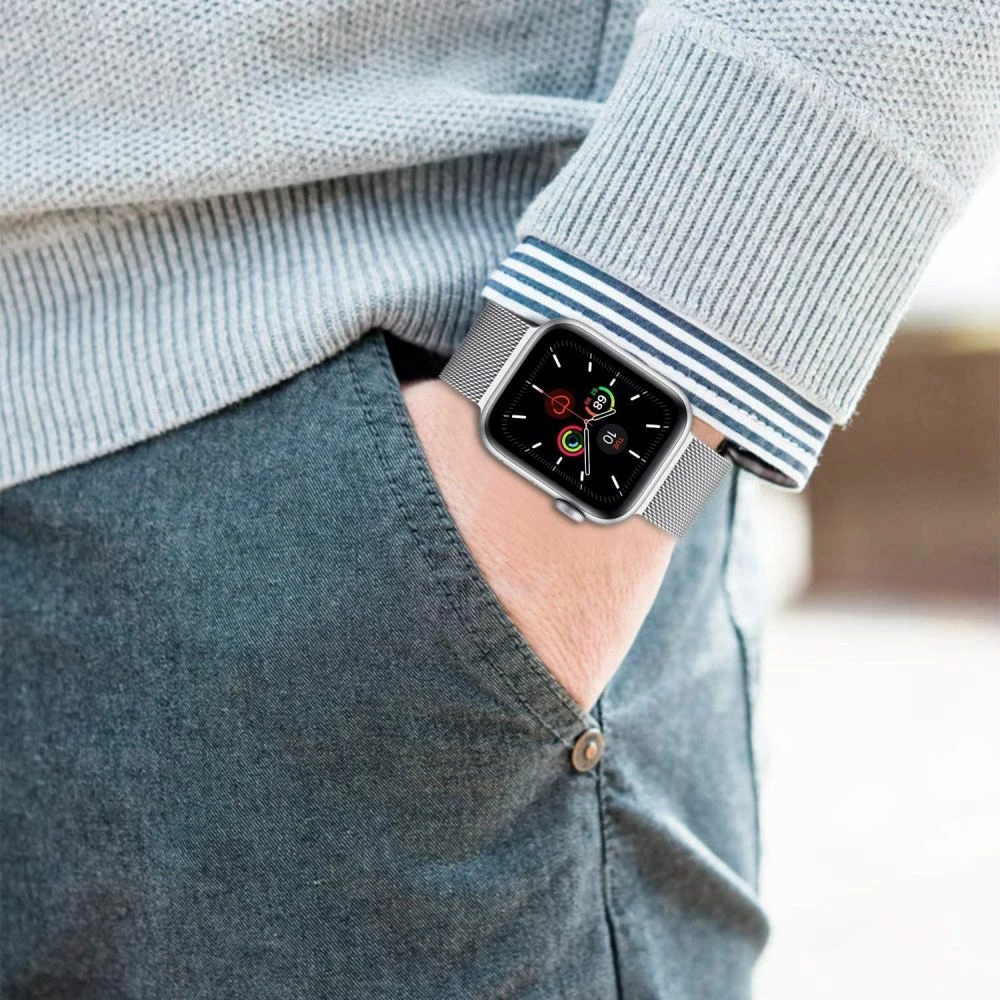 Rrip për Apple Watch Tech-Protect MilaneseBand, çelik inox, 42/44/45/49 mm, bezhë