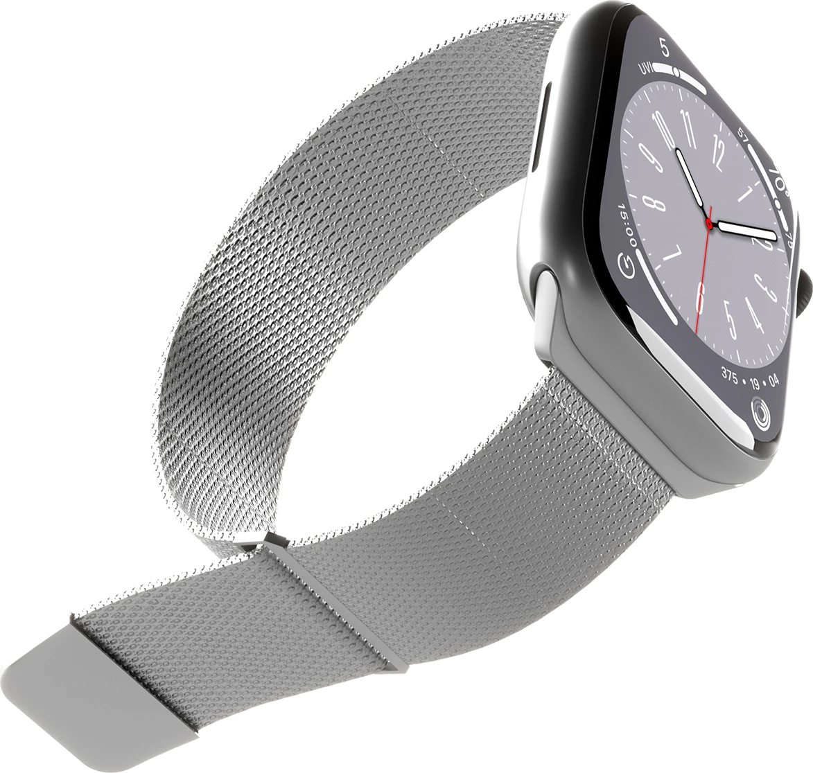 Rrip çeliku inox Puro Milanese për Apple Watch 42/44/45/49mm, Argjend