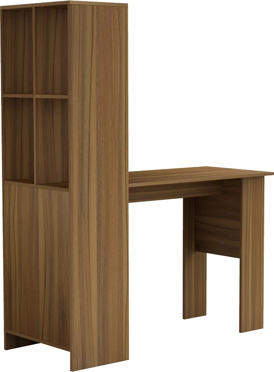 Tavolinë pune me raft librash, ngjyrë arre, 120x50x150 cm