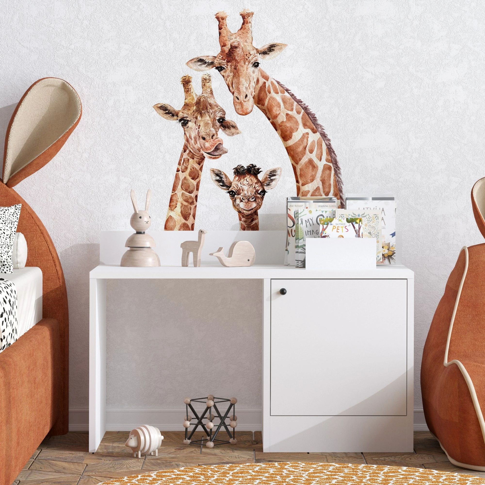 Tavolinë për fëmijë Hanah Home, Bunny, e bardhë