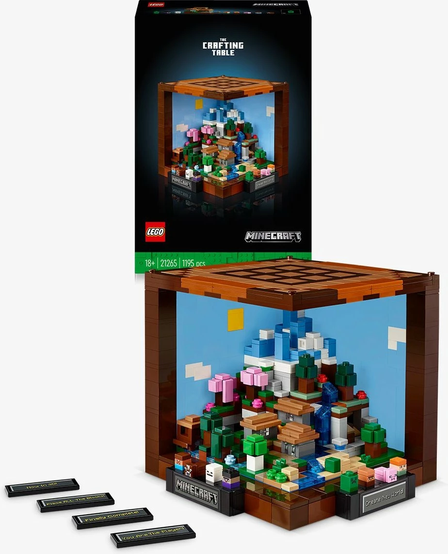 Set ndërtimi LEGO Minecraft 21265, The Crafting Table, 1195 pjesë, multikolor