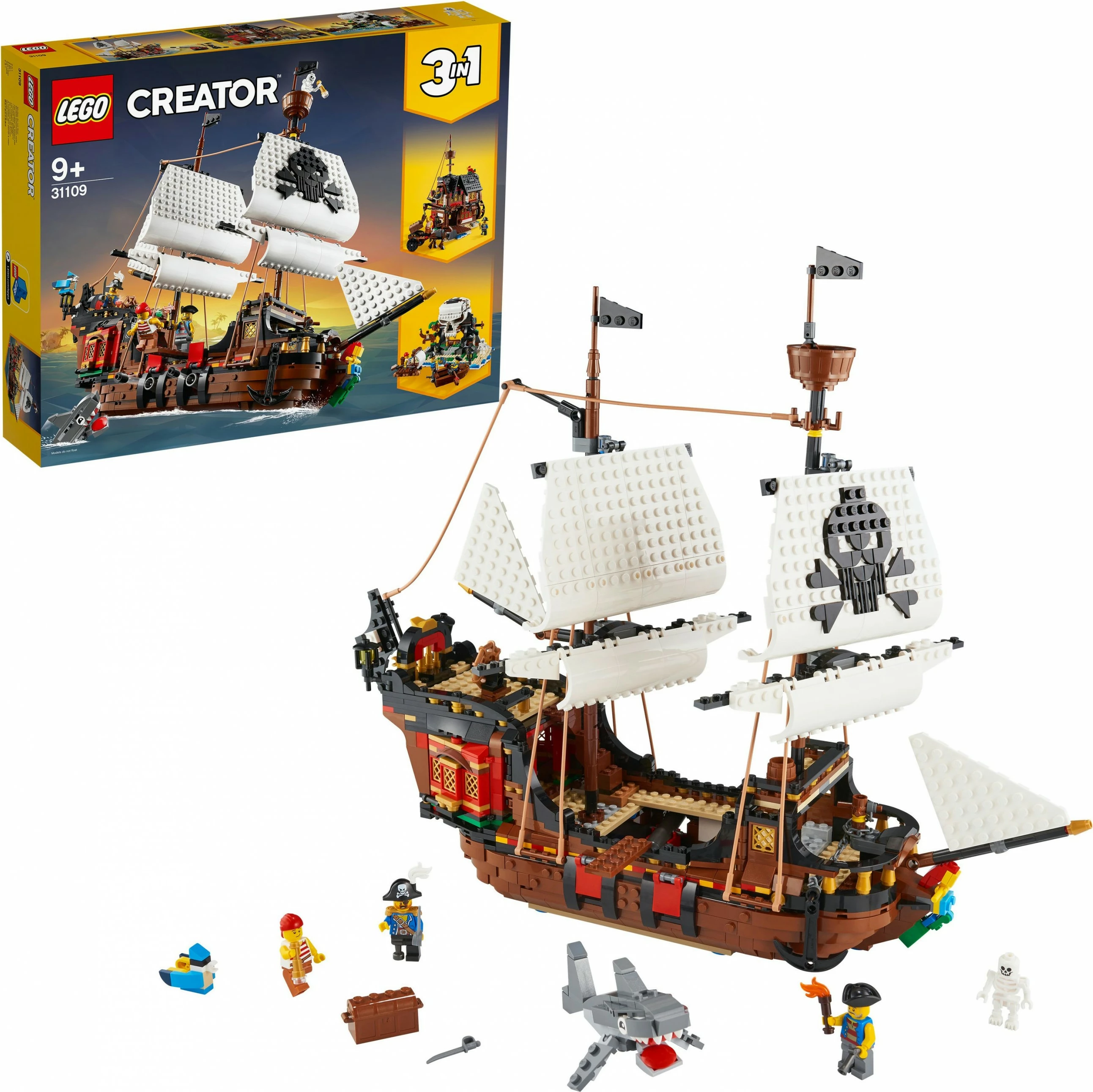 Set ndërtimi LEGO Creator Pirate Ship, 1264 pjesë, plastikë, shumëngjyrëshe
