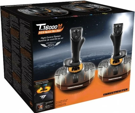 Joystick Thrustmaster T.16000M FCS Space Sim Duo Stick, 16 butona, USB, PC, zi/portokalli