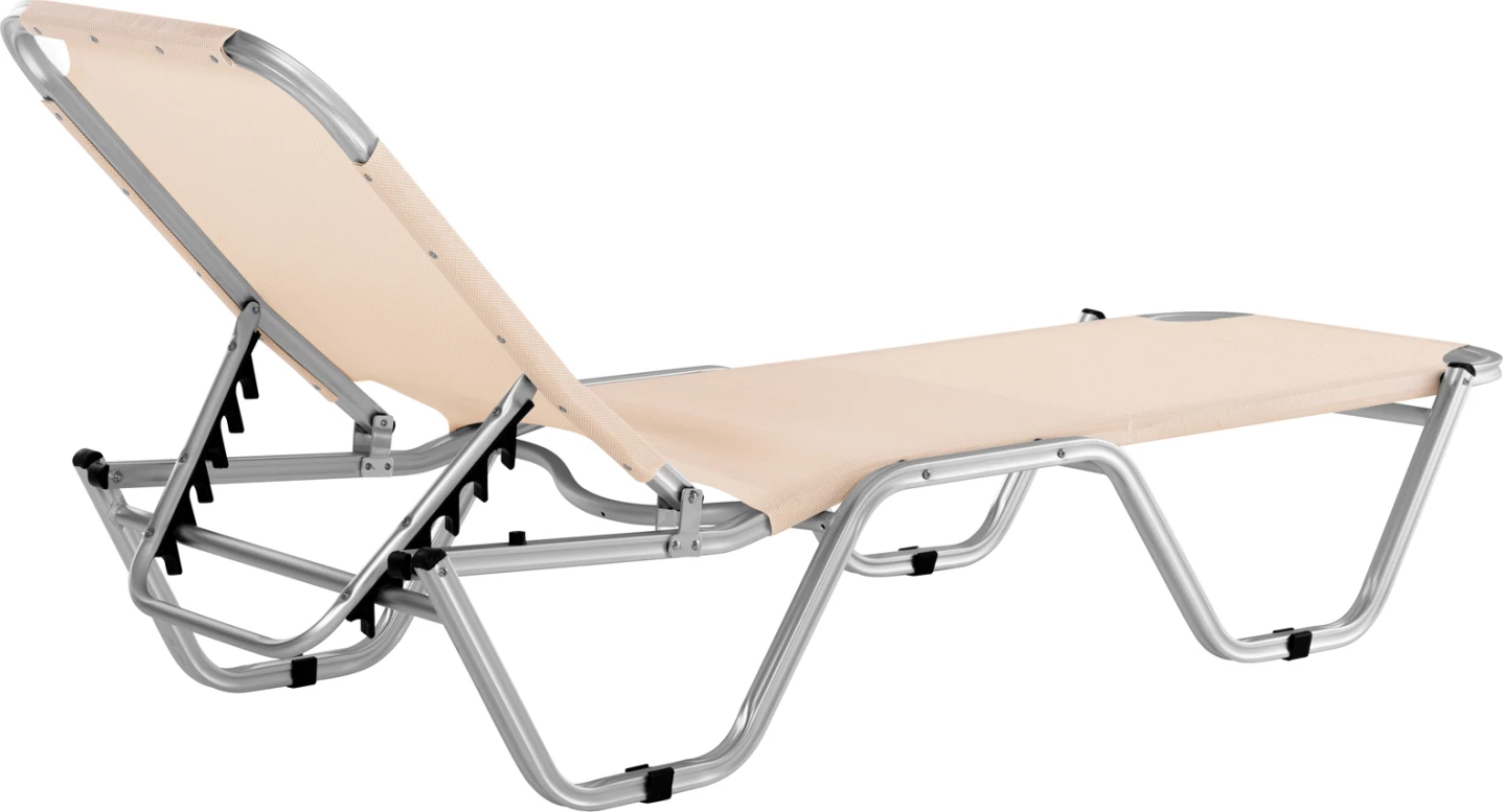 Shezlong profesional alumini FH5071.60 ngjyrë krem 60x195x30 cm