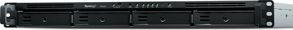 Njësi zgjerimi Synology RX418, 0 TB, Rack (1U), Ngjyrë e zezë, Gri
