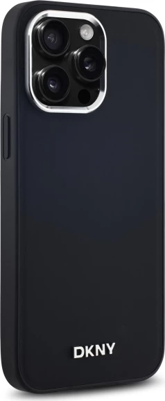 Mbështjellës DKNY Plain Logo MagSafe për iPhone 14 Pro Max, i zi