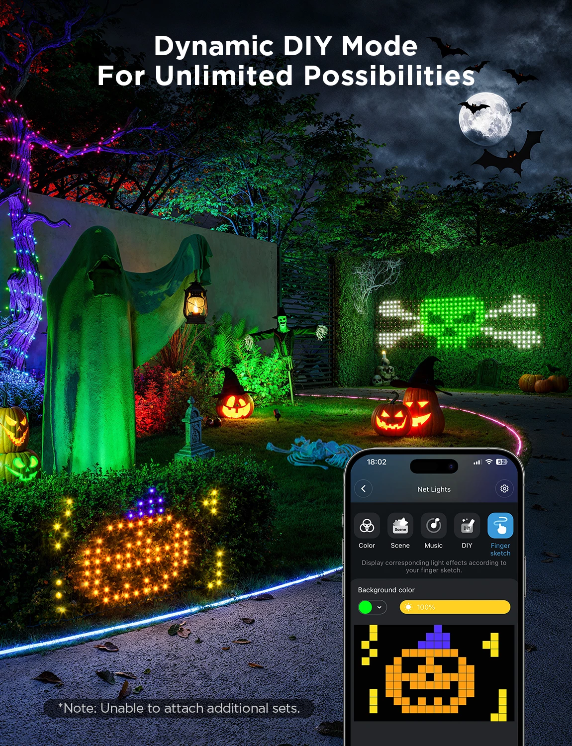 Drita rrjetë LED Govee Net Lights, RGBIC 240 LED, 0.85 x 1.43 m, Bluetooth, IP65