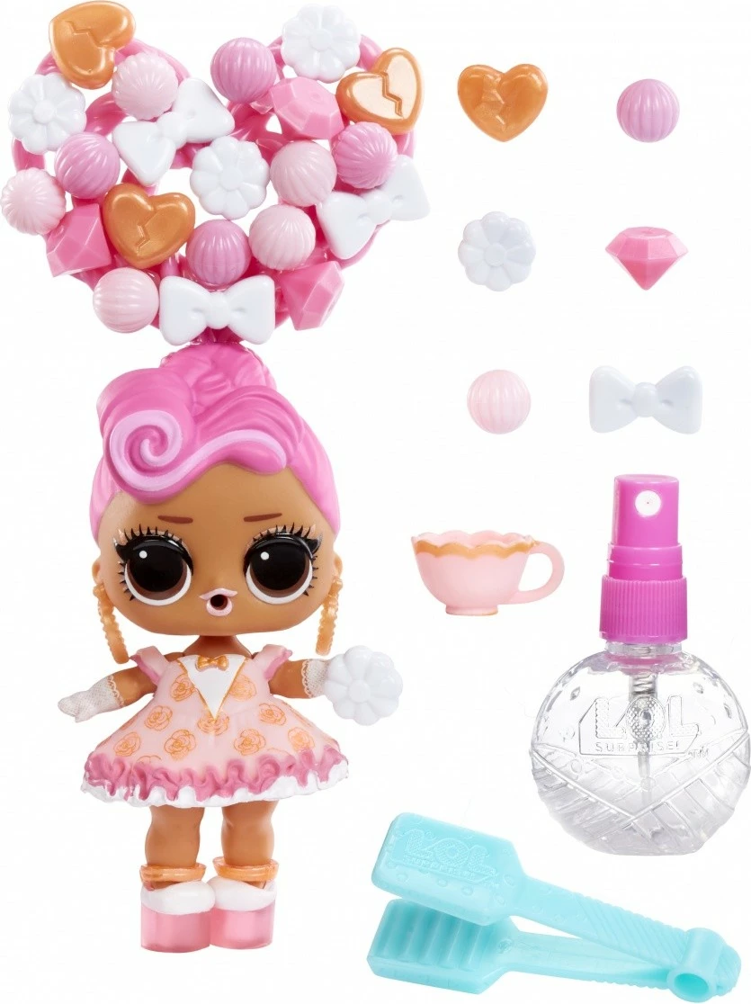 Set rruaza flokësh L.O.L. Surprise Hair Beads Tots, 64+ copë, për vajza