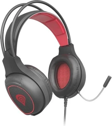 Kufje Genesis Radon 300, 7.1 Surround Sound, LED Backlighting, USB, të zeza-kuqe