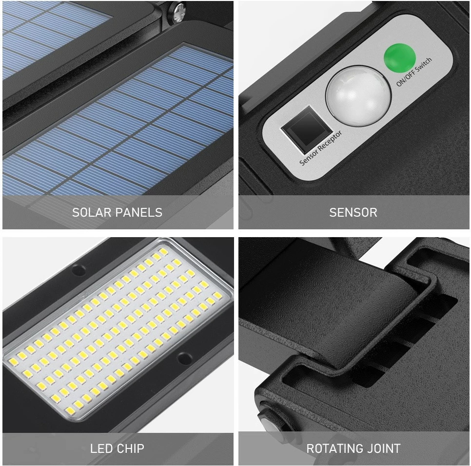 Lampë rruge solare LED Maclean MCE447 me sensor lëvizjeje dhe telekomandë, IP54, 2x450lm, 6500K