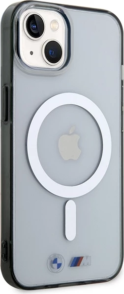 Mbështjellës BMW Silver Ring MagSafe për iPhone 14 Plus, transparent