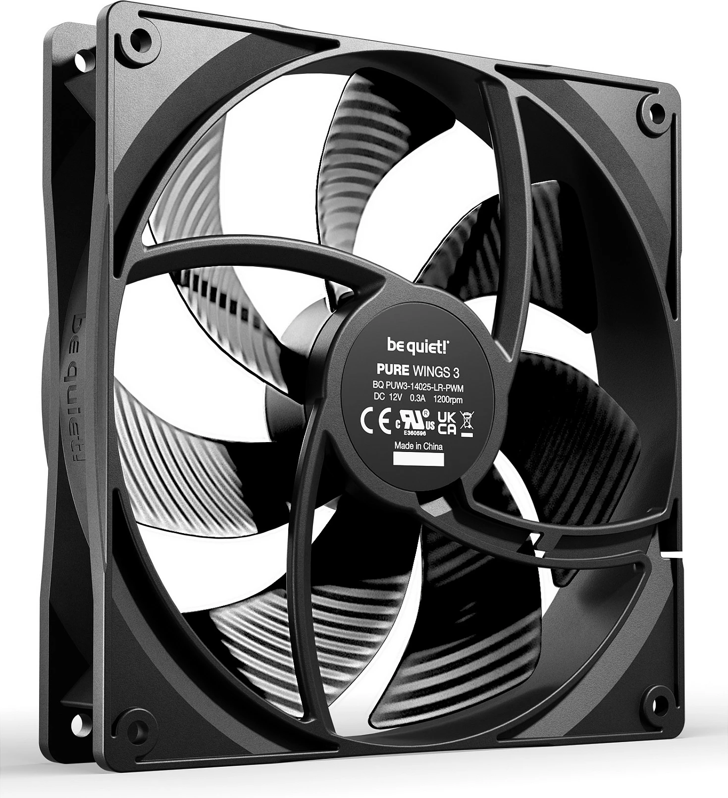 Ventilator kase Be Quiet! Pure Wings 3 PWM 140mm, zi