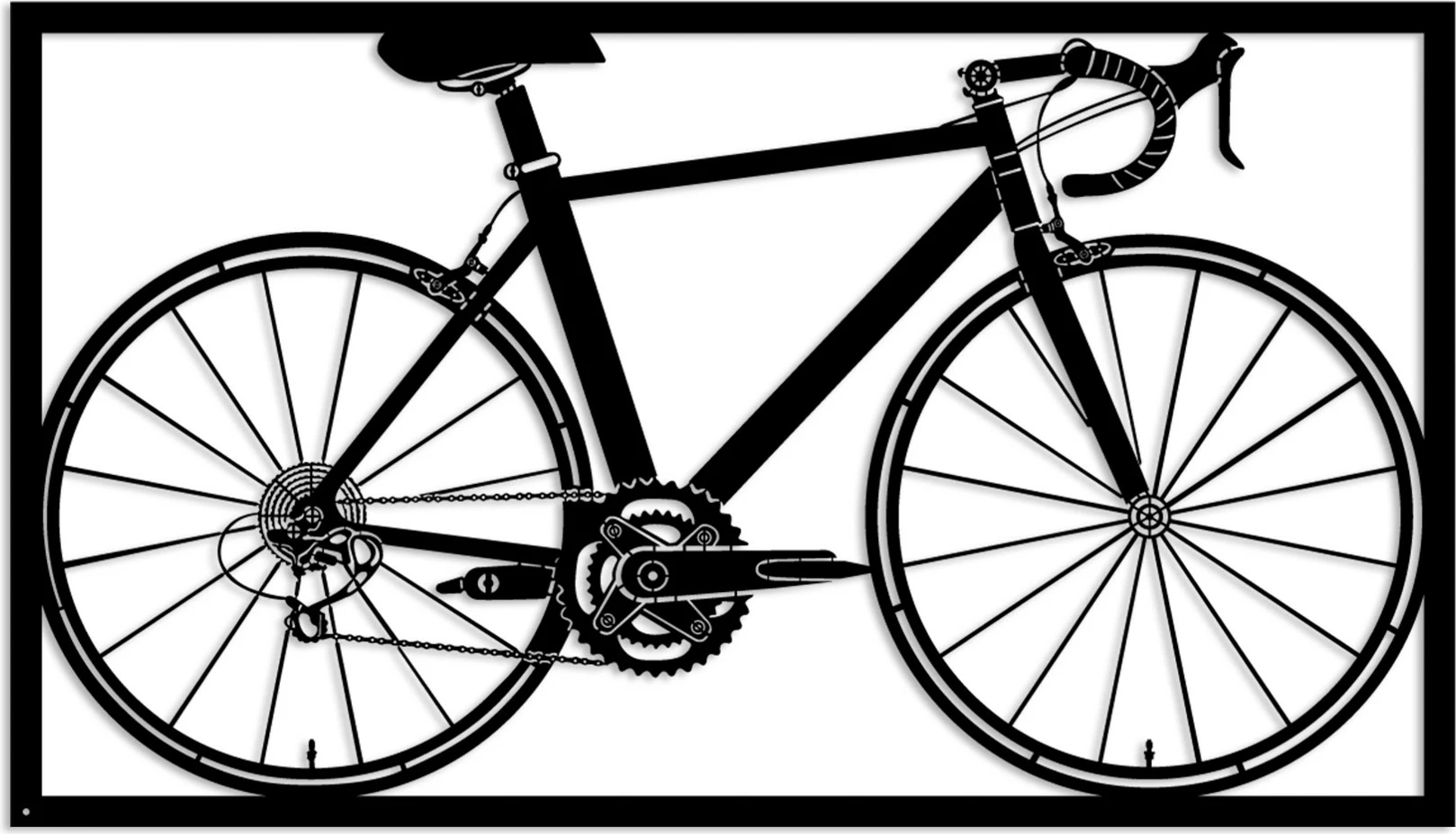 Aksesor dekorativ metalik për mur, Wallity Seleste-1, ngjyrë e zezë, 70x41cm