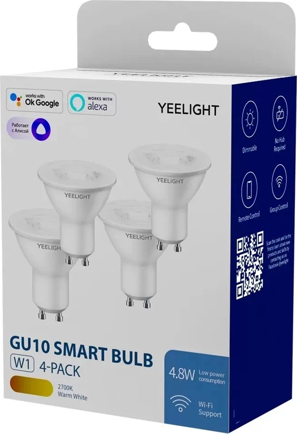 Llambë smart Yeelight YLDP004 W1 GU10, Wi-Fi, 4 copë