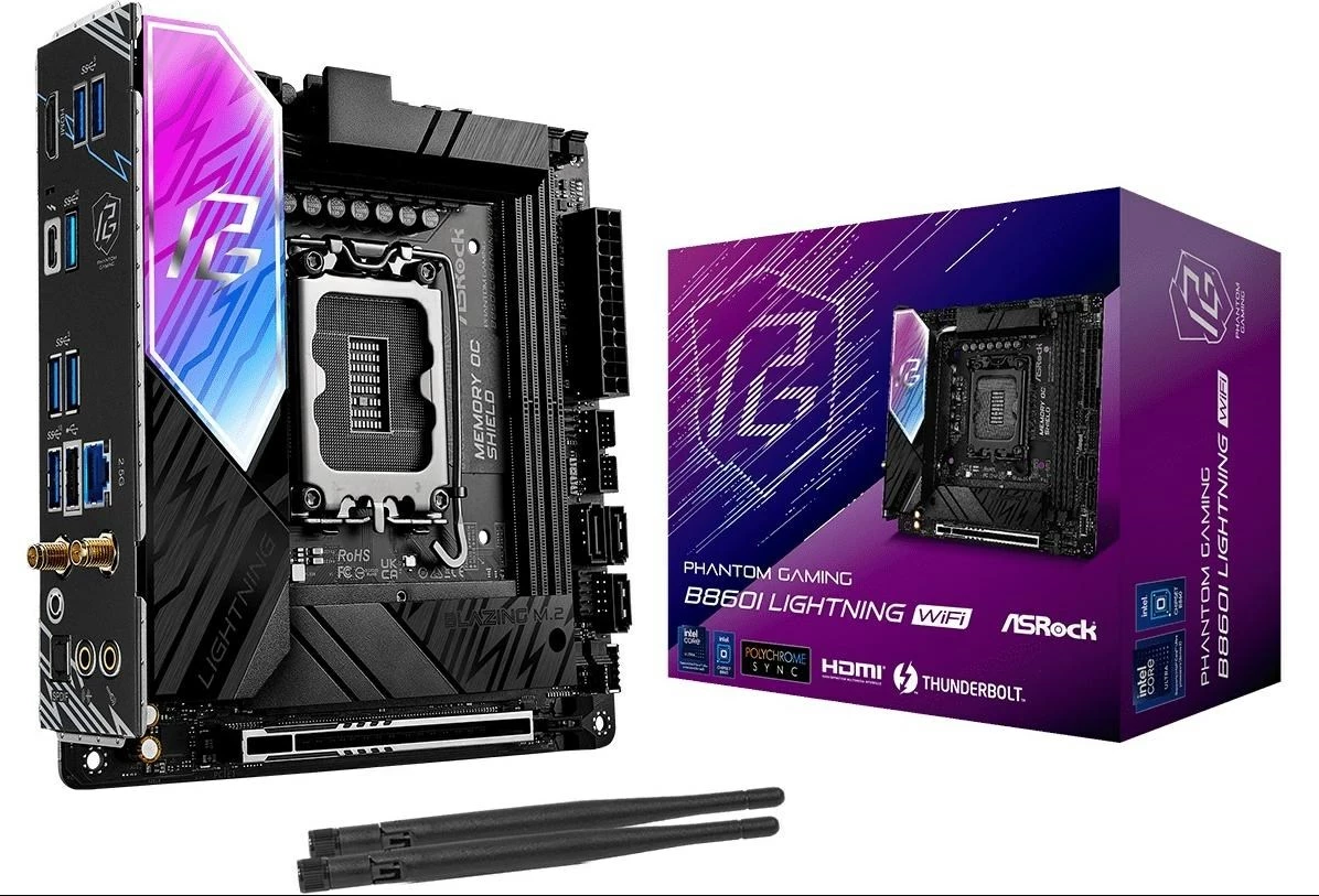 Pllakë amë ASRock B860I Lightning WiFi, Socket 1851, mini-ITX, Bardhë
