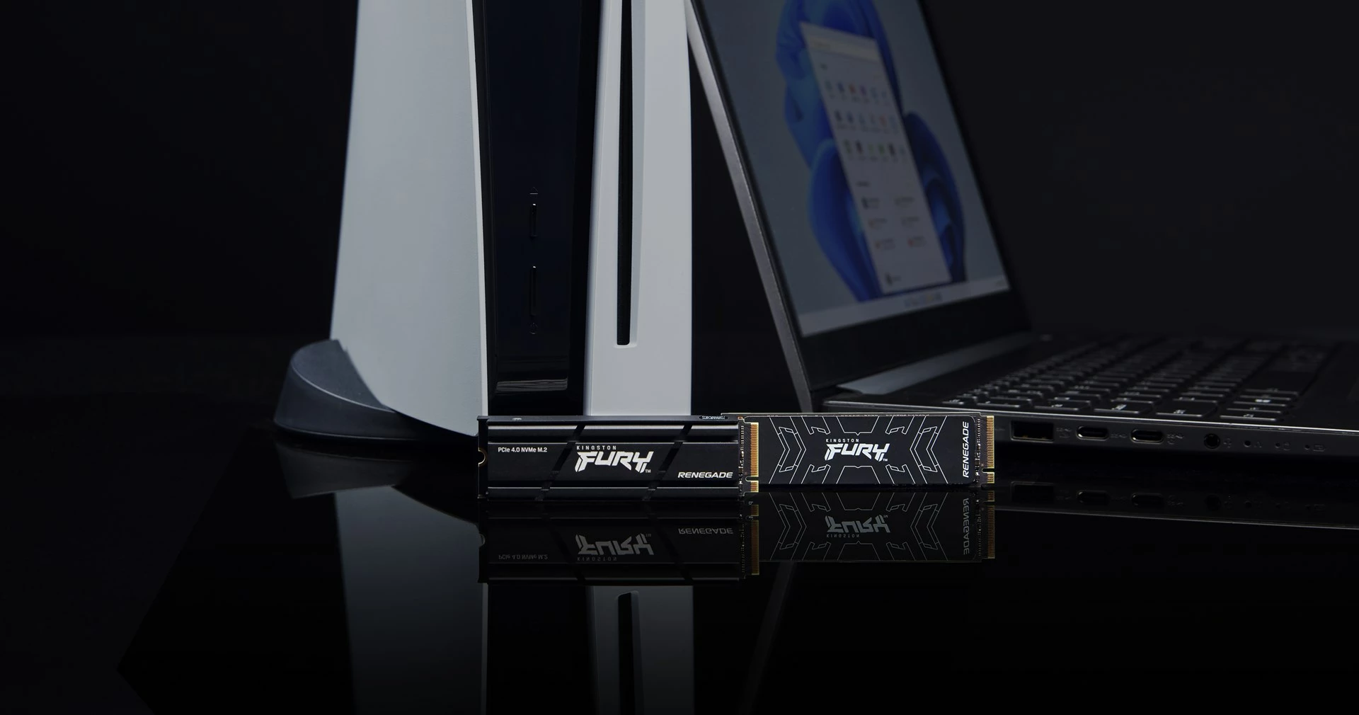 SSD Kingston FURY RENEGADE 1000GB, M.2, PCIe 4.0, me heatsink, i zi