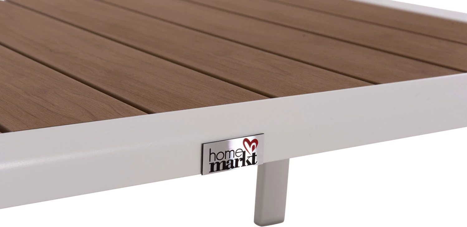 Tavolinë anësore për shezlong, alumin i bardhë, polywood, BENTRY FH6276.01, 100x56x35cm