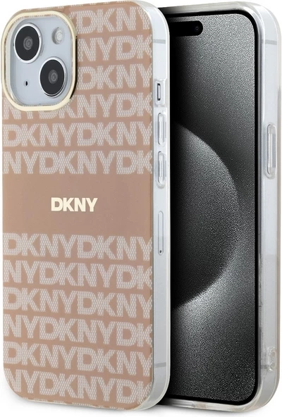 Mbështjellës DKNY IML Mono & Stripe MagSafe për iPhone 15/14/13, rozë