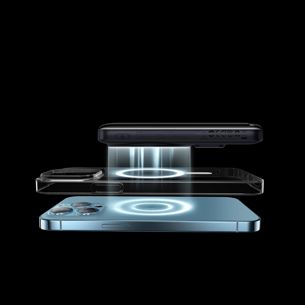 Powerbank Baseus Magnetic Bracket PPCX000203, 10000mAh, MagSafe, 20W, me kabllo USB-C 0.5m, Kaltër e errët