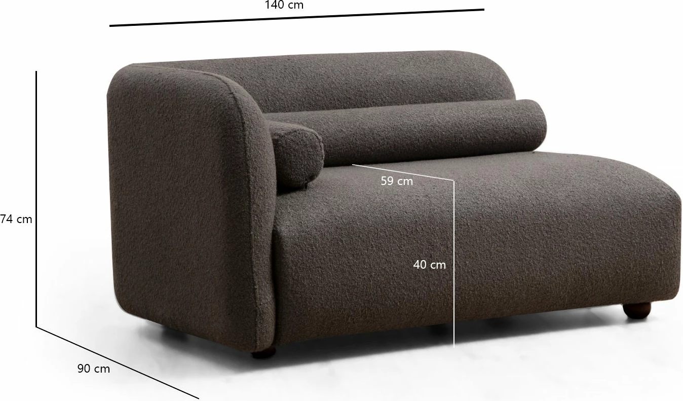 Divan treshe Victoria, bouclette gri