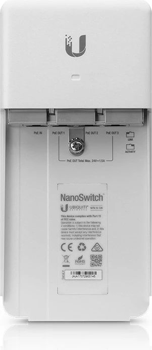 Switch Ubiquiti N-SW, 4 porte Gigabit Ethernet, i bardhë