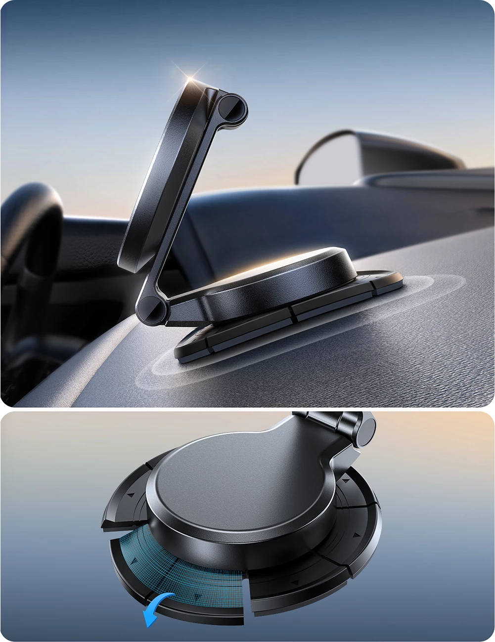 Mbajtës magnetik me karikues wireless Joyroom JR-ZS408 për makinë, 15W, i zi