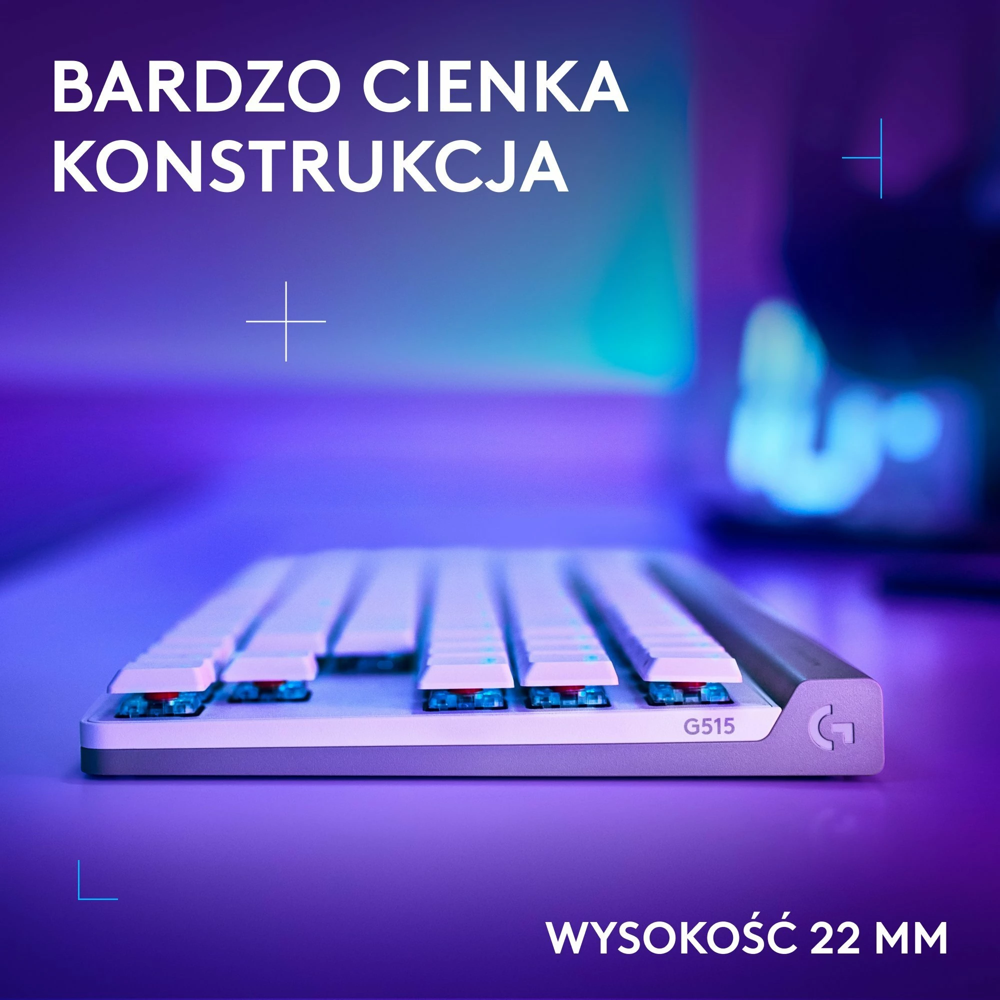 Tastierë gaming Logitech G515 LIGHTSPEED TKL 920-012539, mekanike GL Brown low-profile, RGB, Wireless/Bluetooth/USB-C, layout US, e bardhë