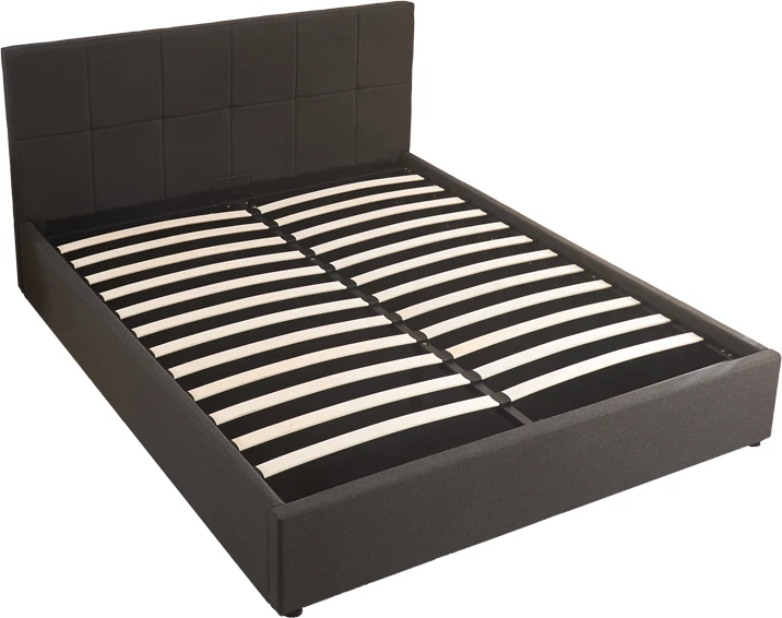 Krevat dopio me hapësirë ruajtjeje, Zamblene, stof antracit, 160x200cm