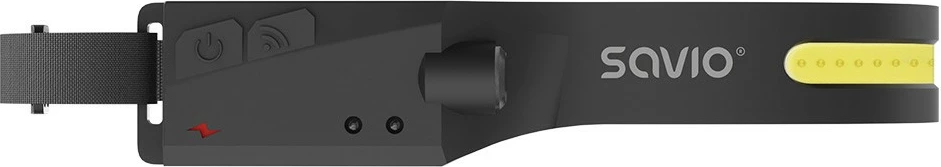 Llambë koke Savio FL-02, LED, 350 lm, sensor lëvizjeje, USB-C, e zezë