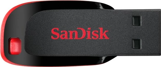 USB Flash Drive SanDisk Cruzer Blade 64GB, zi/kuqe