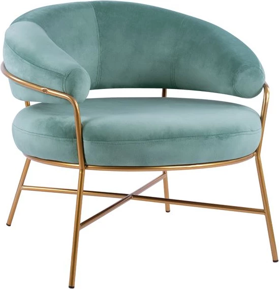 Karrige me krahë Trudi FH8639.07, kadife jeshile pishtako, kornizë ari 84x79x74cm