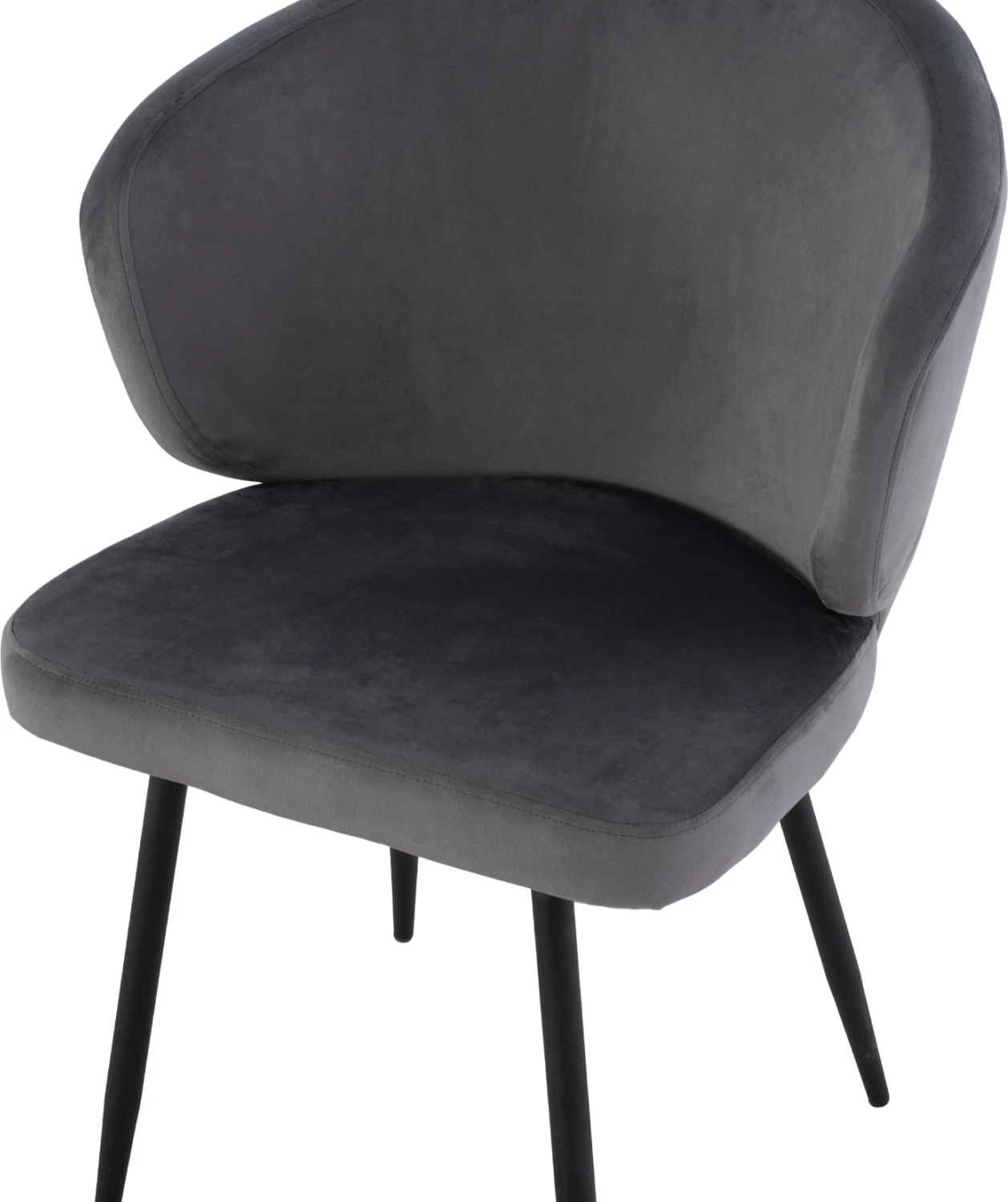 Karrige JIYA me kadife gri & skelet metalik të zi FH8728.01 60x60x85 cm, set prej 2 copë