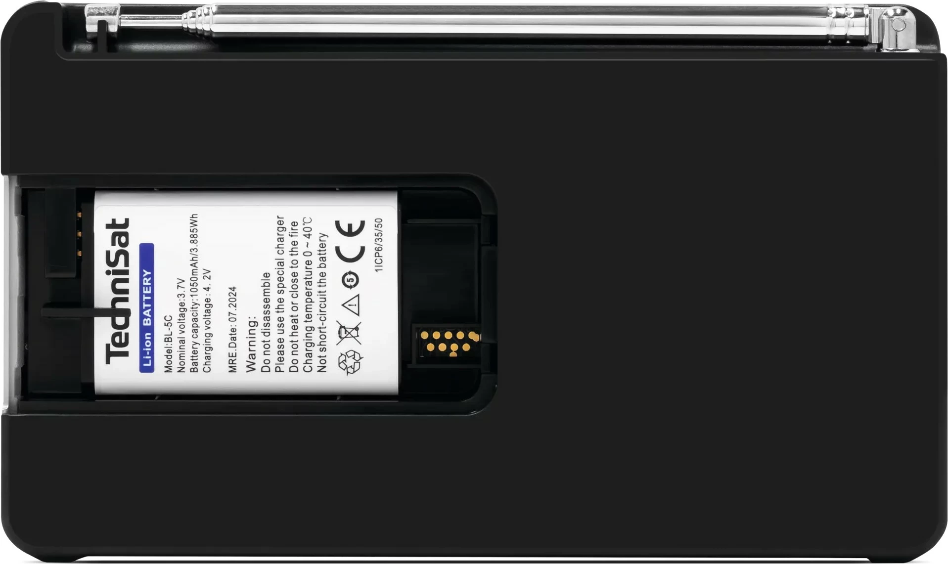 Radio portabile TechniSat DigitRadio 1 ASA, DAB+ FM, ekran OLED, 1050mAh, zi/argjendtë